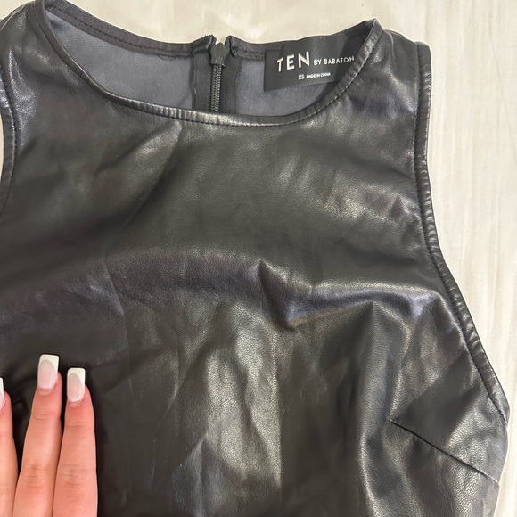 Babaton Black Leather Bodysuit - Picture 3 of 4